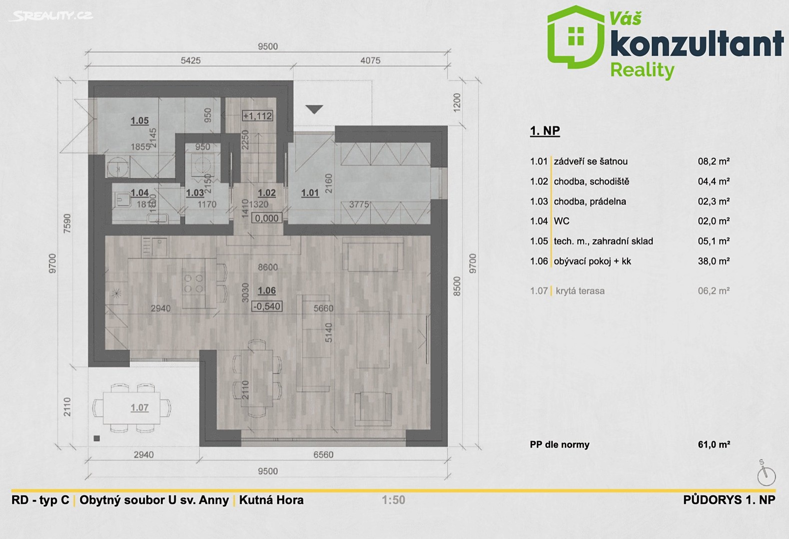 Prodej  rodinného domu 130 m², pozemek 535 m², Kouřimská, Kutná Hora - Žižkov