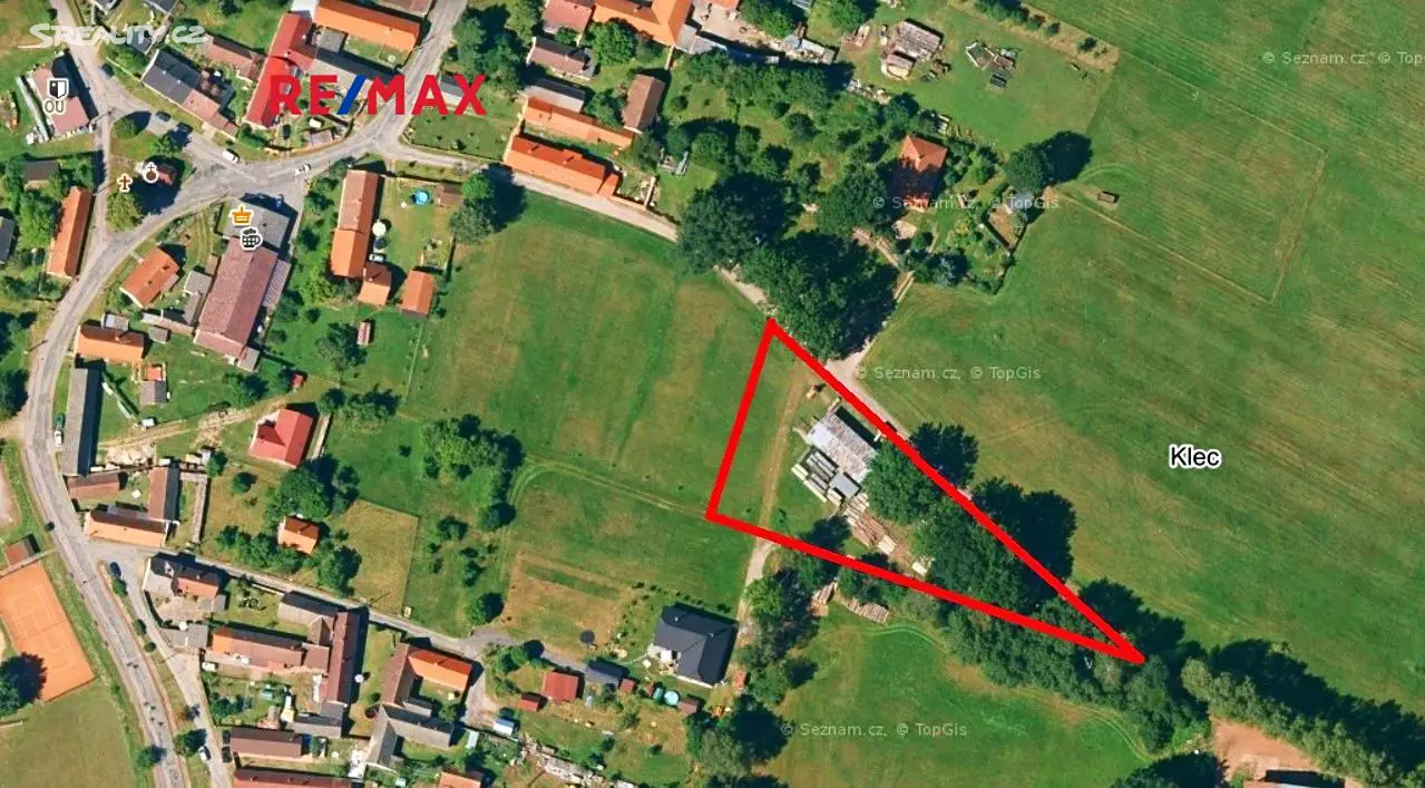 Prodej  stavebního pozemku 1 556 m², Klec, okres Jindřichův Hradec