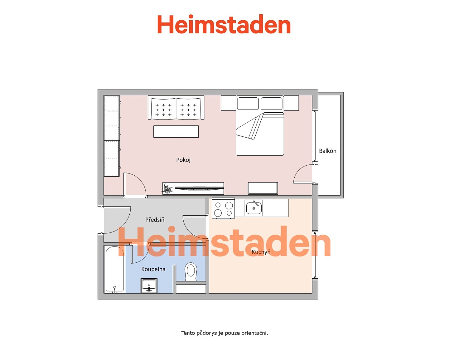 Pronájem bytu 1+1 37 m², K Hájku, Frýdek-Místek - Frýdek