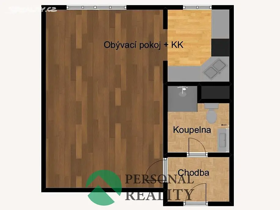 Pronájem bytu 1+kk 36 m², Čechova, Poděbrady - Poděbrady III