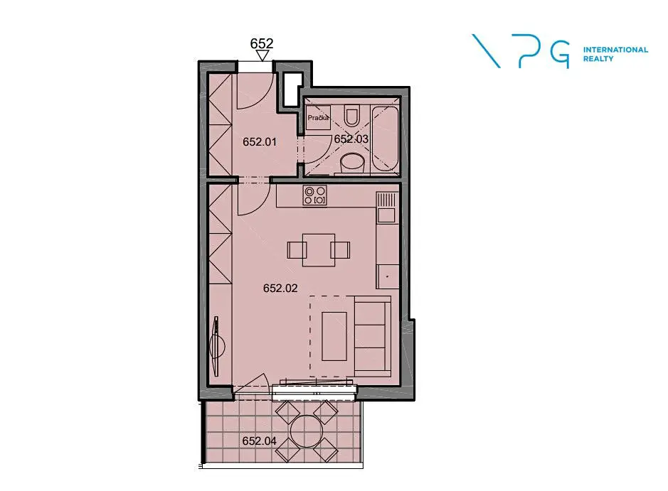 Pronájem bytu 1+kk 35 m², Modrého, Praha 9 - Hloubětín