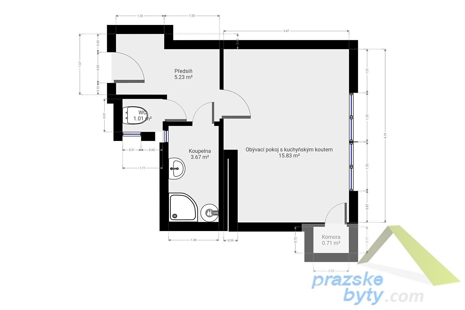 Pronájem bytu 1+kk 27 m², Děkanská vinice I, Praha 4 - Nusle