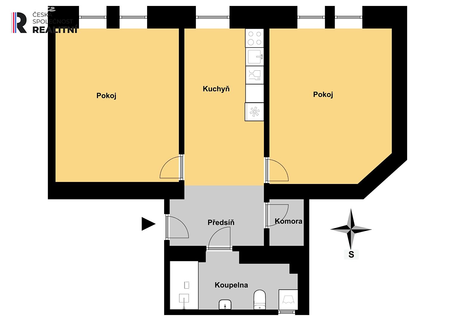 Pronájem bytu 2+1 69 m², Podskalská, Praha 2 - Nové Město