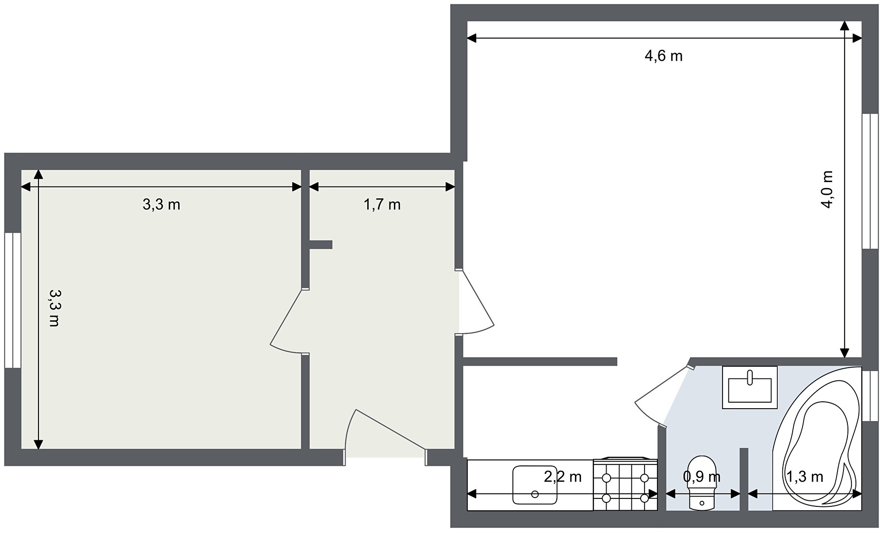 Pronájem bytu 2+kk 48 m², Luční, Liberec - Liberec I-Staré Město