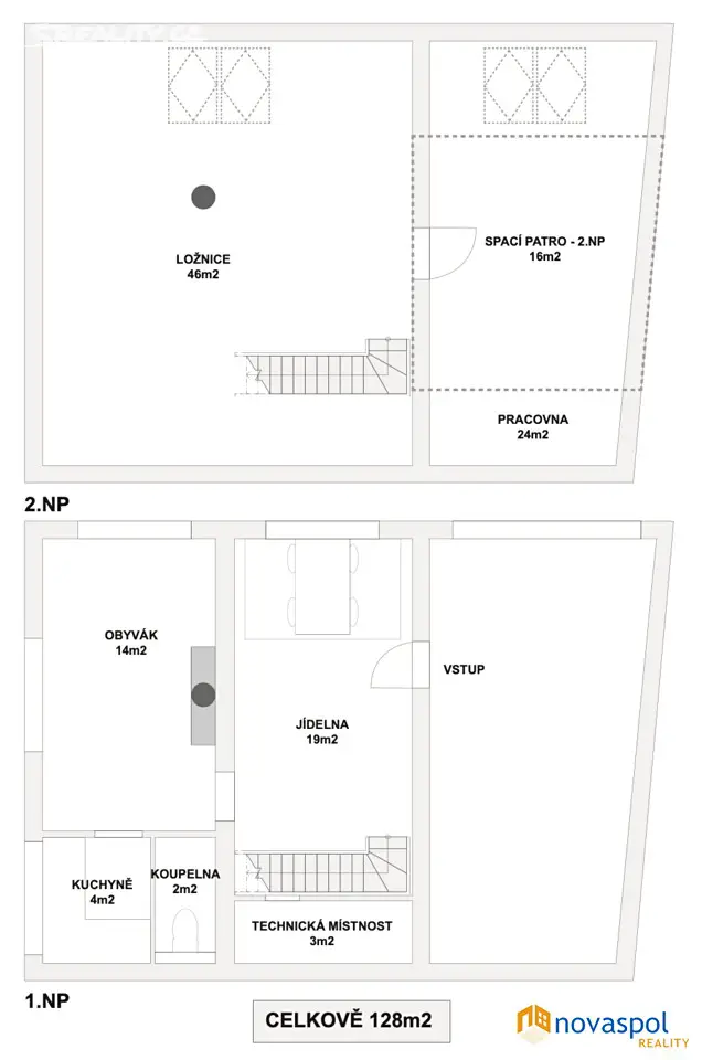 Pronájem  rodinného domu 128 m², pozemek 128 m², Velenka, okres Nymburk