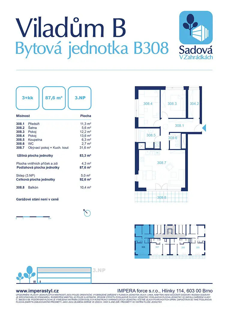 Prodej bytu 3+kk 83 m², Ondřeje Sekory, Brno