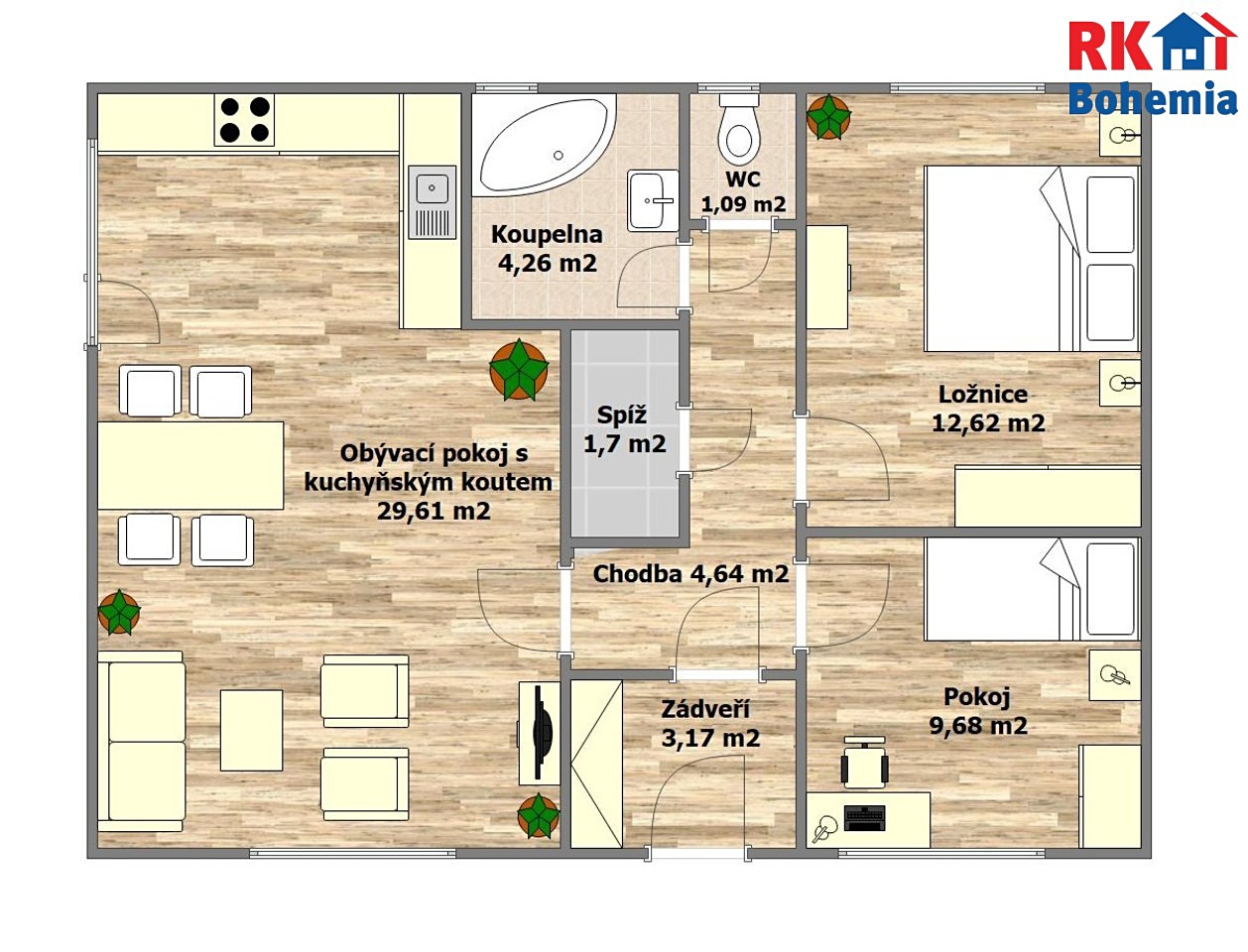 Prodej bytu 3+kk 66 m², Českobrodská, Poříčany