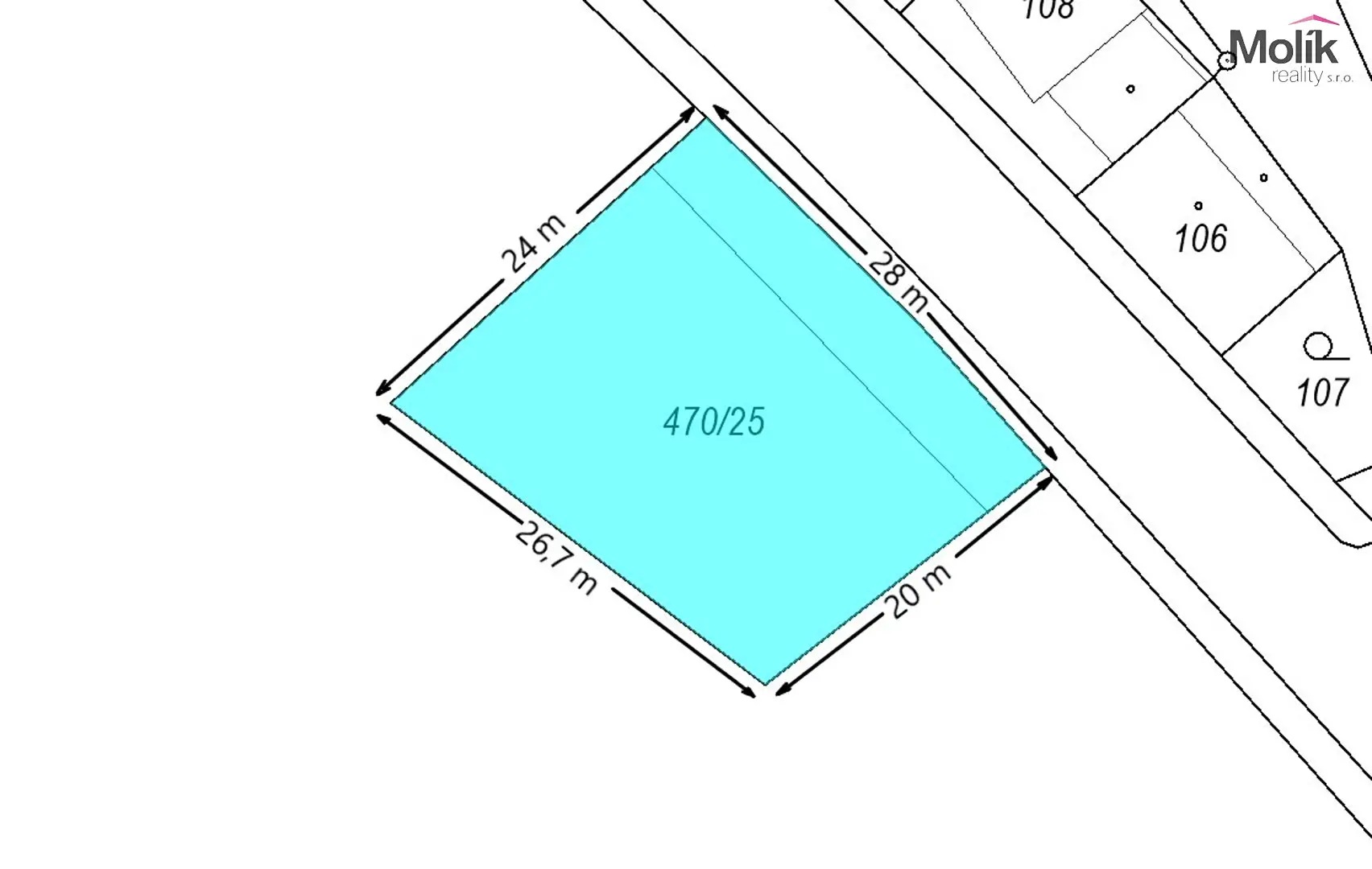 Prodej  stavebního pozemku 603 m², Mírová, Dubí - Mstišov