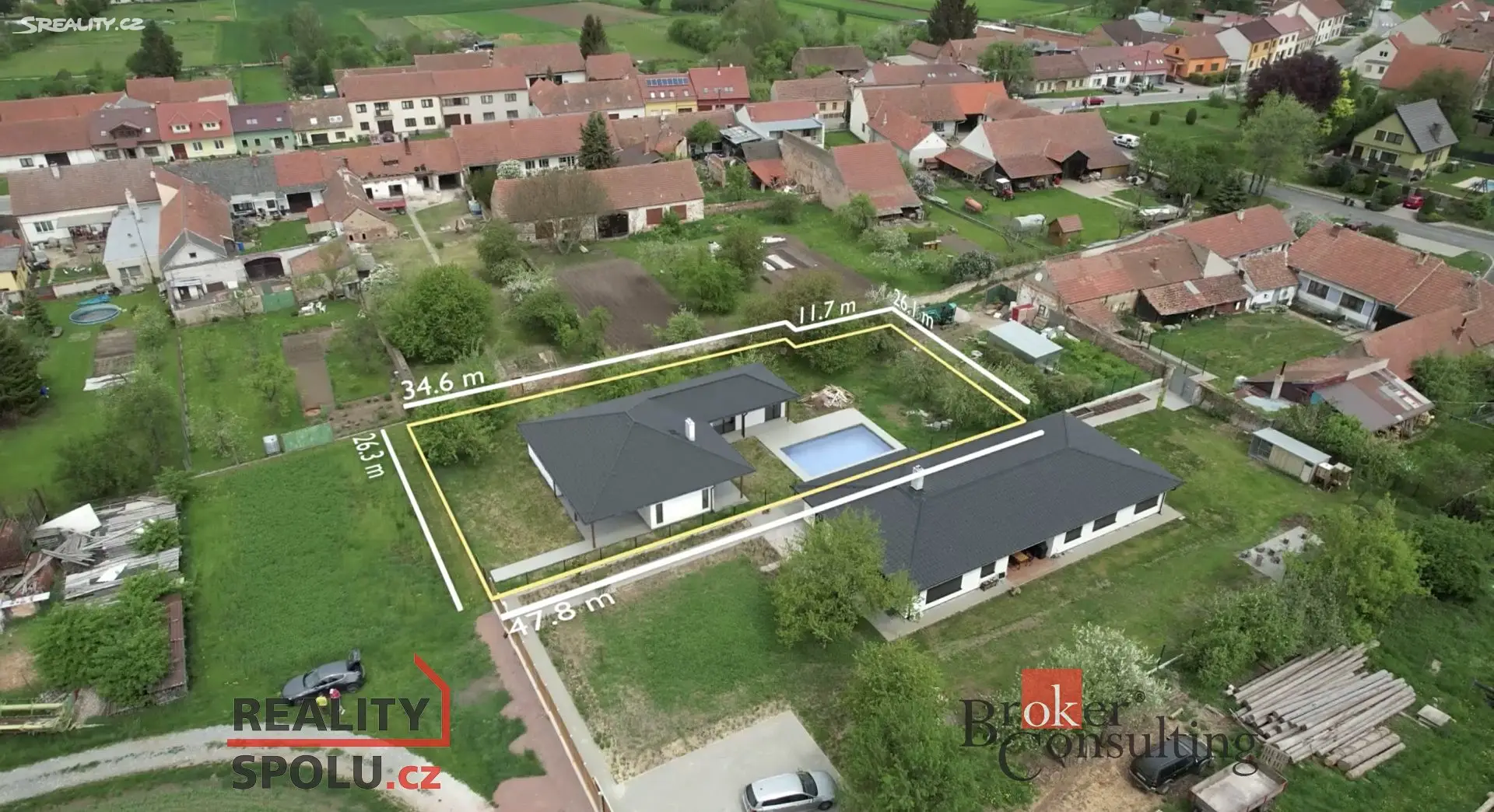 Prodej  stavebního pozemku 1 163 m², Malhostovice, okres Brno-venkov