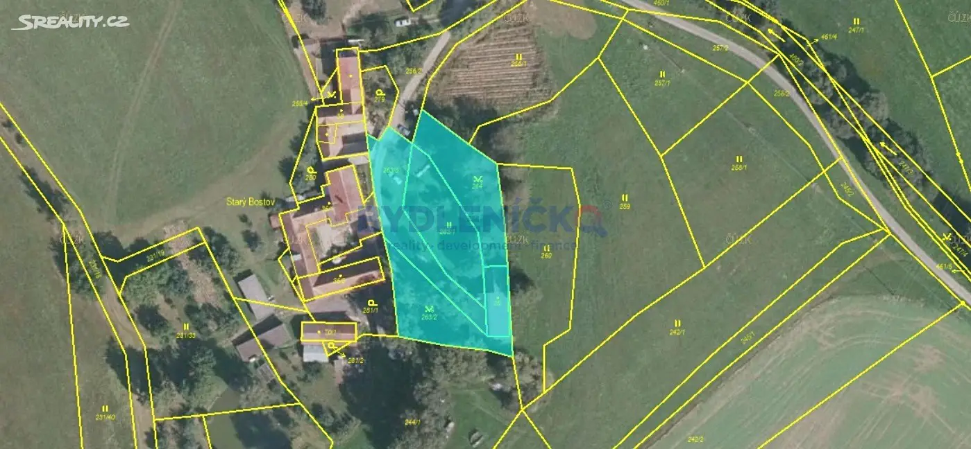Prodej  stavebního pozemku 2 420 m², Mladá Vožice - Radvanov, okres Tábor