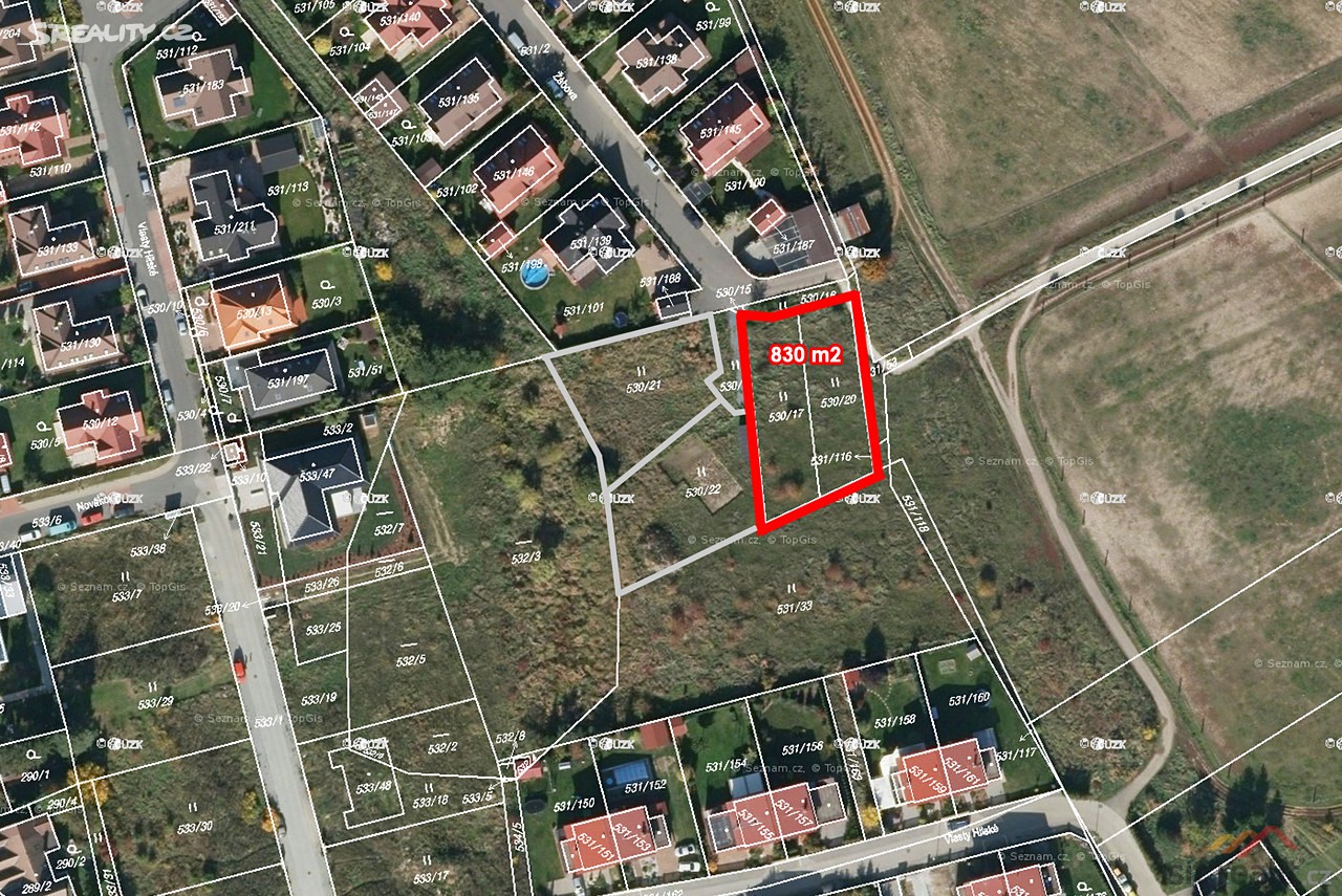 Prodej  stavebního pozemku 830 m², Praha 4 - Šeberov