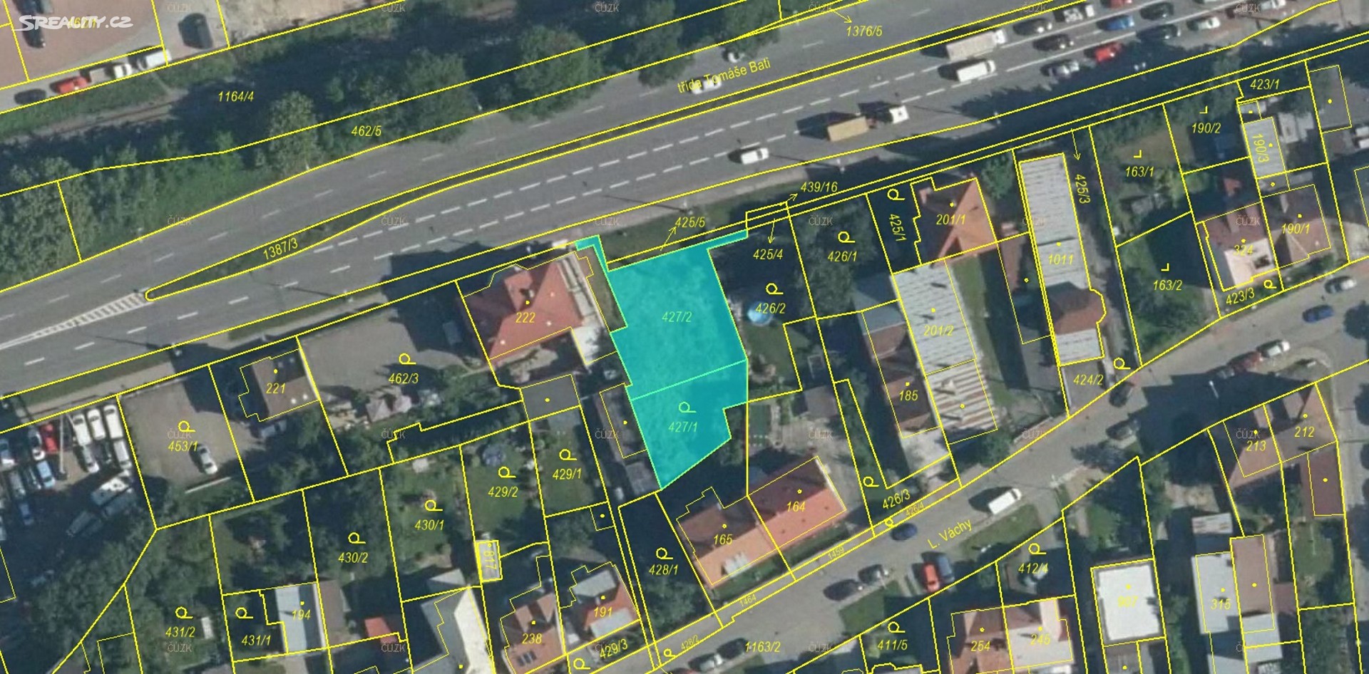 Prodej  komerčního pozemku 579 m², třída Tomáše Bati, Zlín