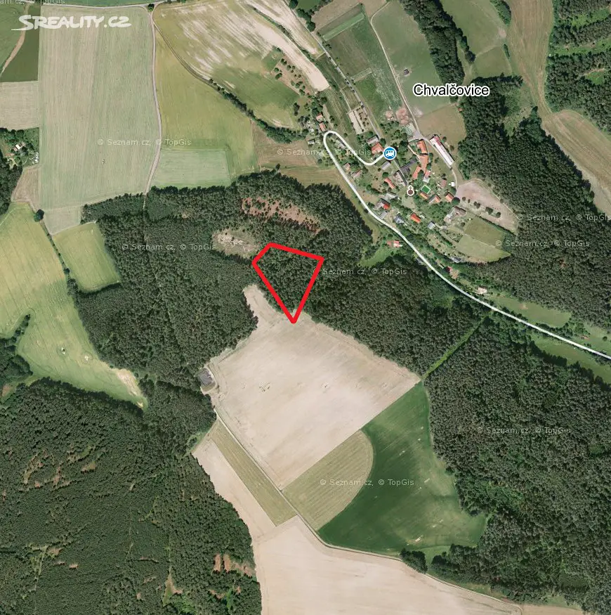 Prodej  lesa 4 628 m², Bílá - Chvalčovice, okres Liberec