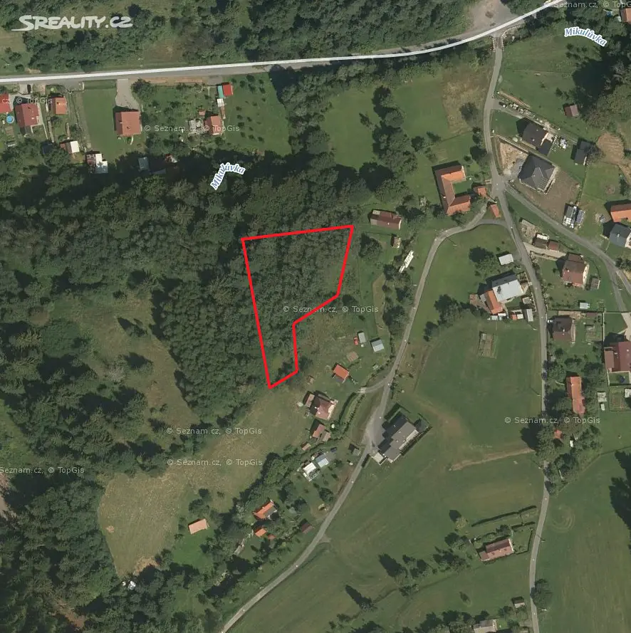 Prodej  lesa 1 073 m², Mikulůvka, okres Vsetín