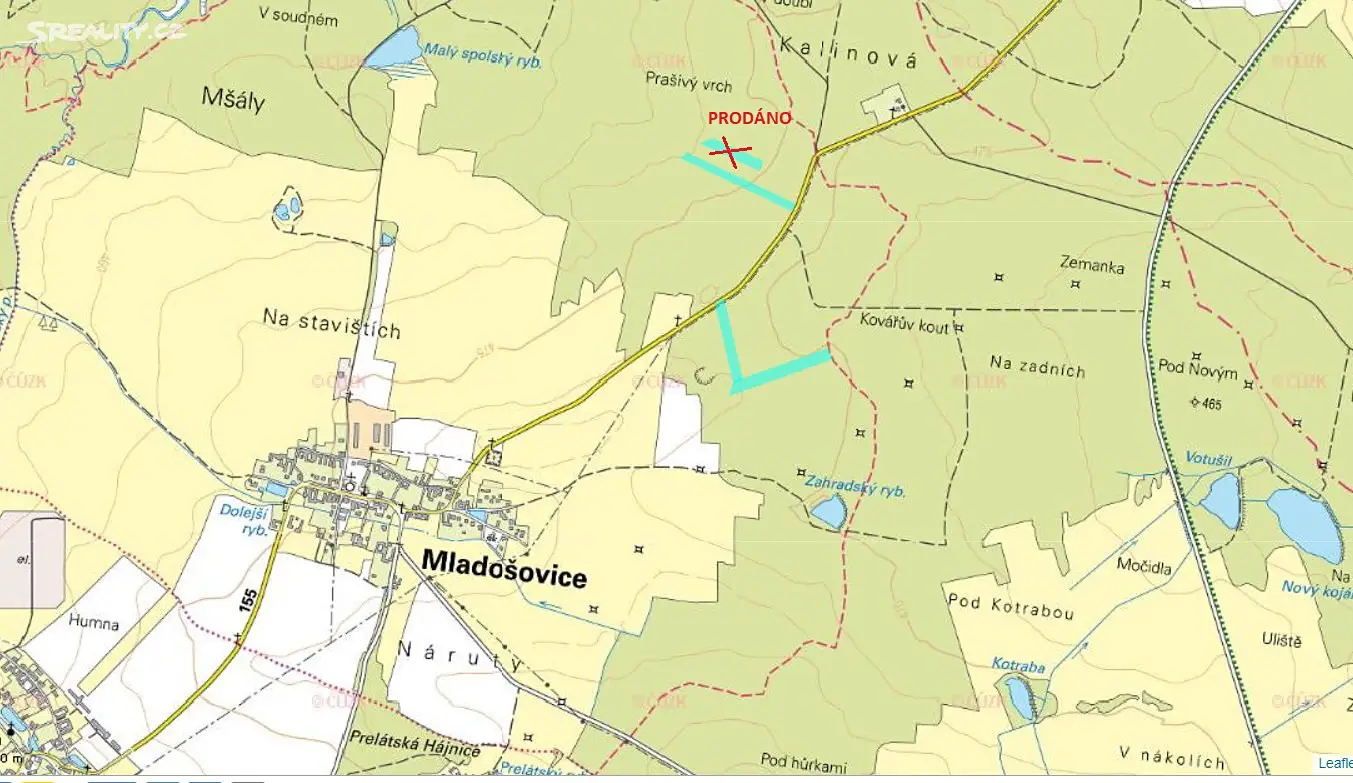 Prodej  lesa 31 893 m², Mladošovice, okres České Budějovice