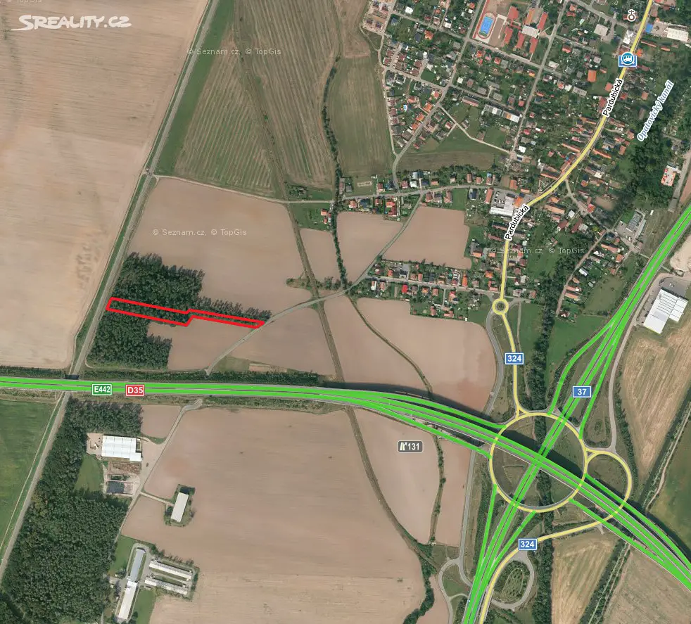 Prodej  lesa 1 577 m², Opatovice nad Labem, okres Pardubice