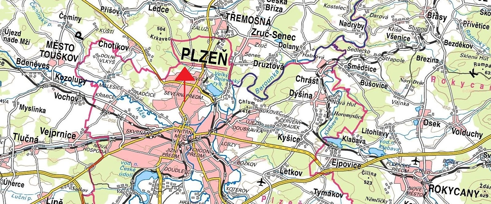 Prodej  lesa 3 428 m², Plzeň - Plzeň 1, okres Plzeň-město