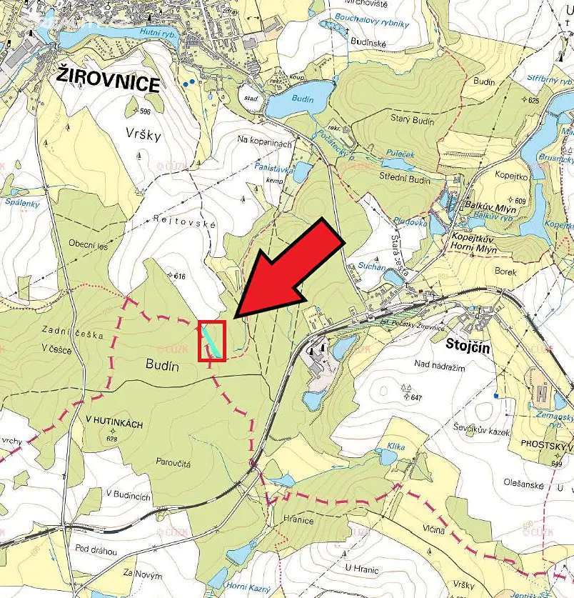 Prodej  lesa 4 905 m², Žirovnice, okres Pelhřimov