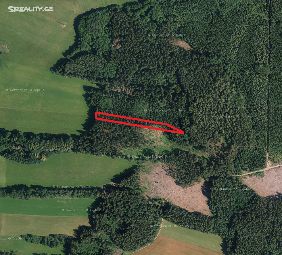 Prodej  lesa 2 554 m², Žirovnice - Vlčetín, okres Pelhřimov