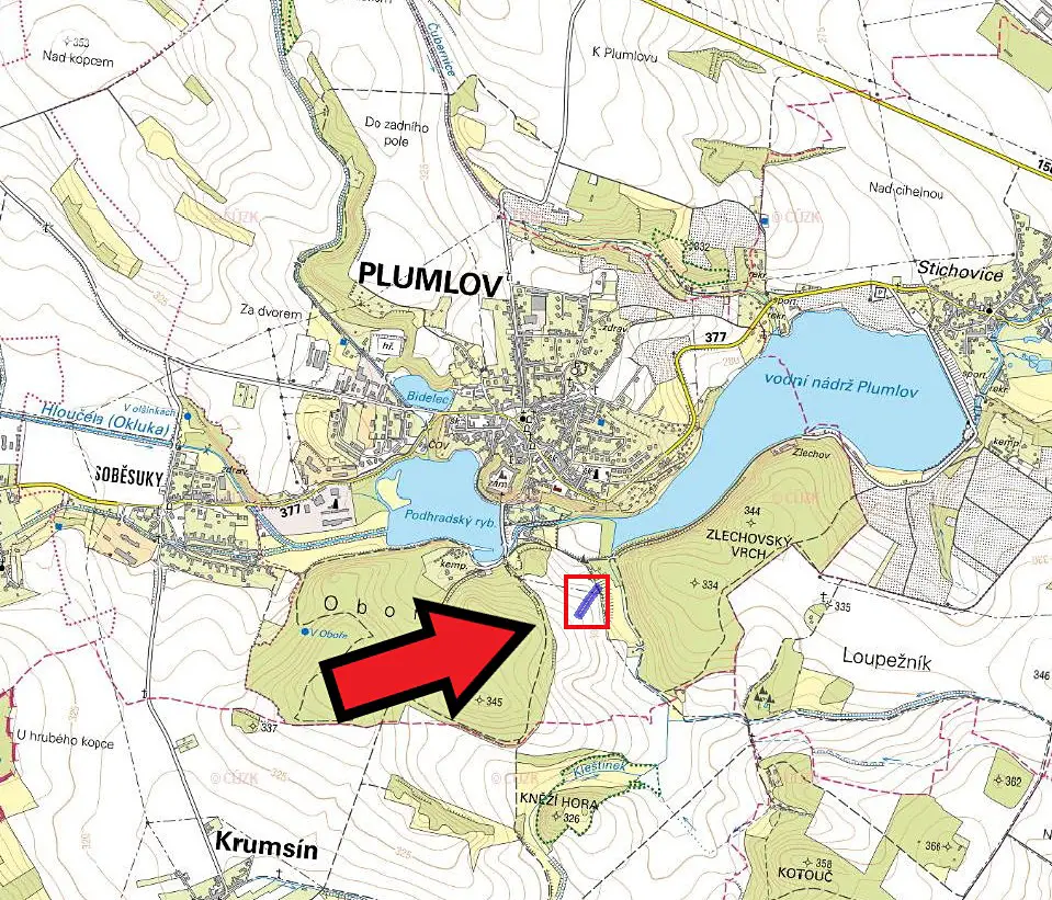 Prodej  pole 2 965 m², Plumlov, okres Prostějov