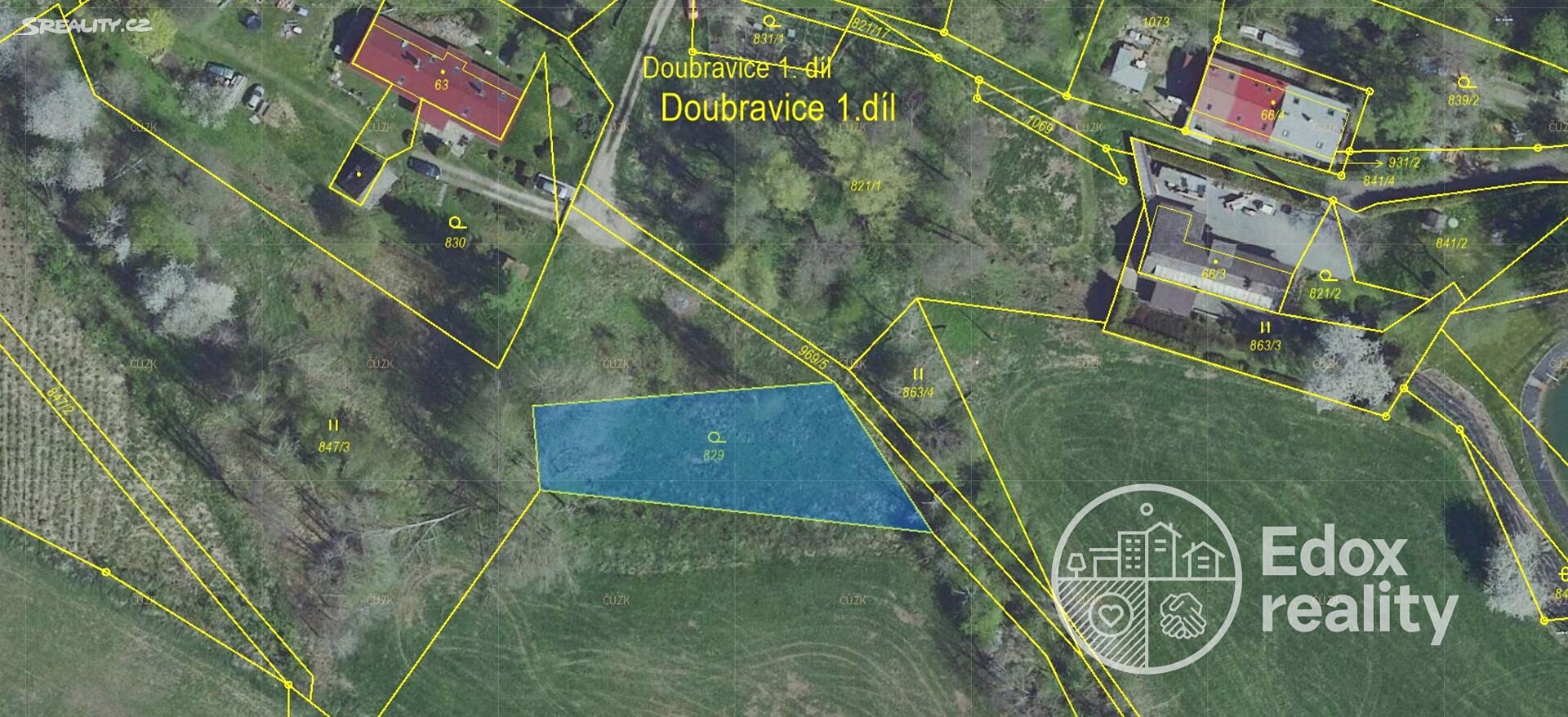 Prodej  zahrady 896 m², Přestavlky u Čerčan - Doubravice 1.díl, okres Benešov