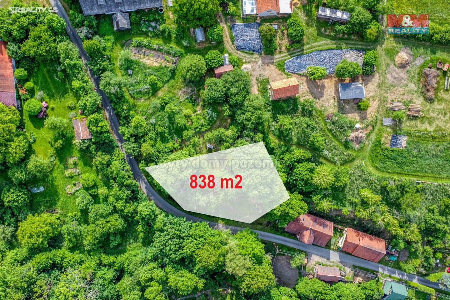 Prodej  zahrady 838 m², Skryje, okres Rakovník