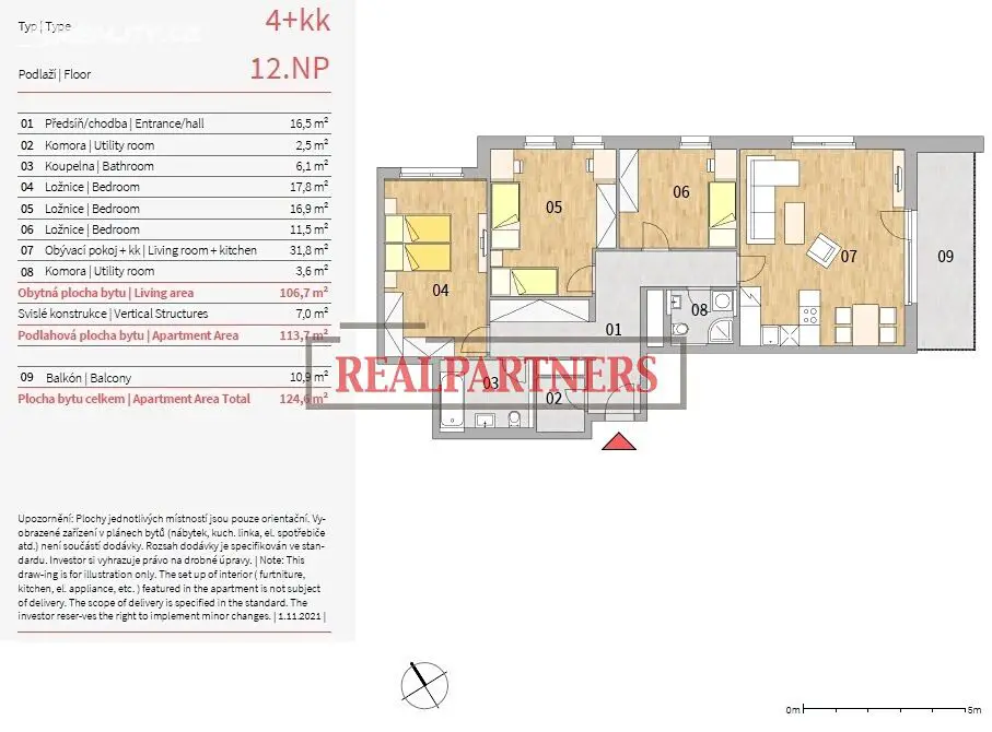 Prodej bytu 4+kk 123 m², Mezi Vodami, Praha 4 - Modřany
