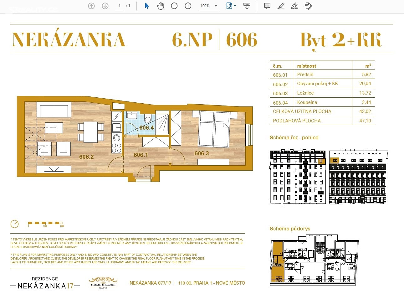Prodej bytu 2+kk 50 m² (Podkrovní), Nekázanka, Praha - Nové Město