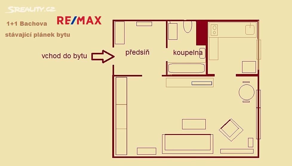 Prodej bytu 1+1 30 m², Bachova, Praha 4 - Chodov