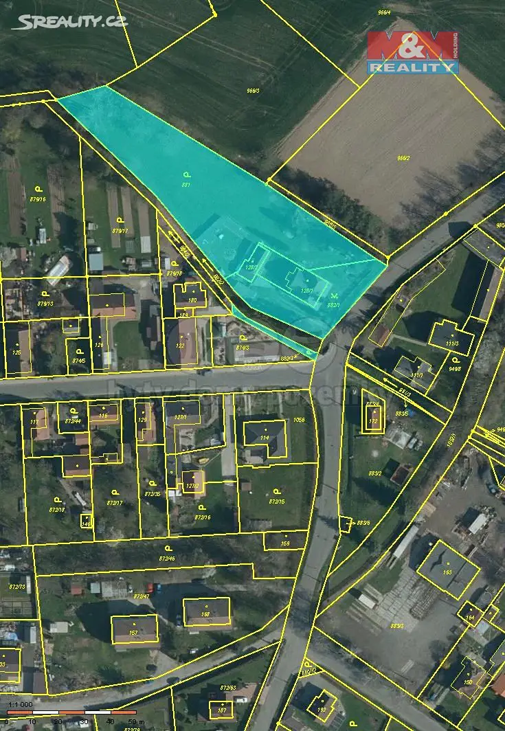 Prodej  stavebního pozemku 4 070 m², Kropáčova Vrutice - Střížovice, okres Mladá Boleslav