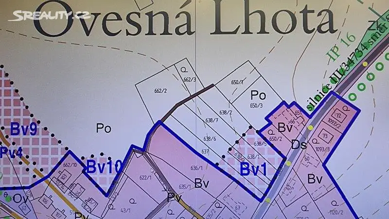 Prodej  stavebního pozemku 1 416 m², Ovesná Lhota, okres Havlíčkův Brod