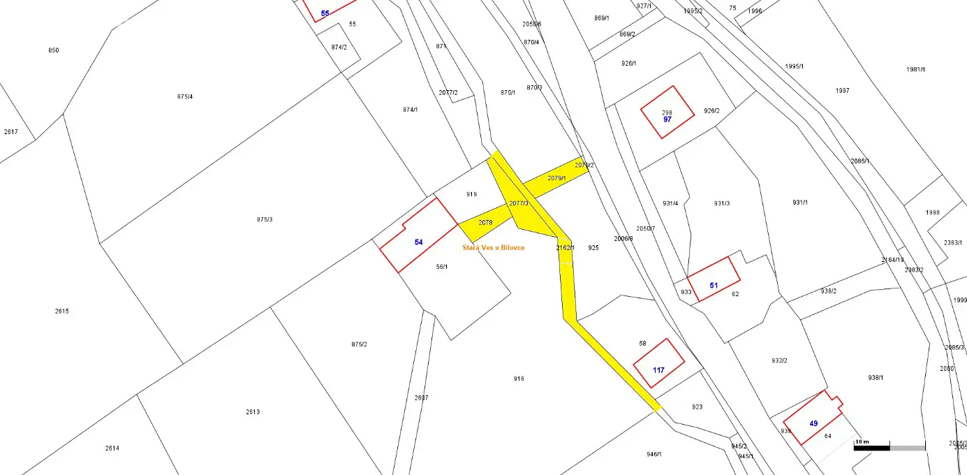 Prodej  pozemku 108 m², Bílovec - Stará Ves, okres Nový Jičín