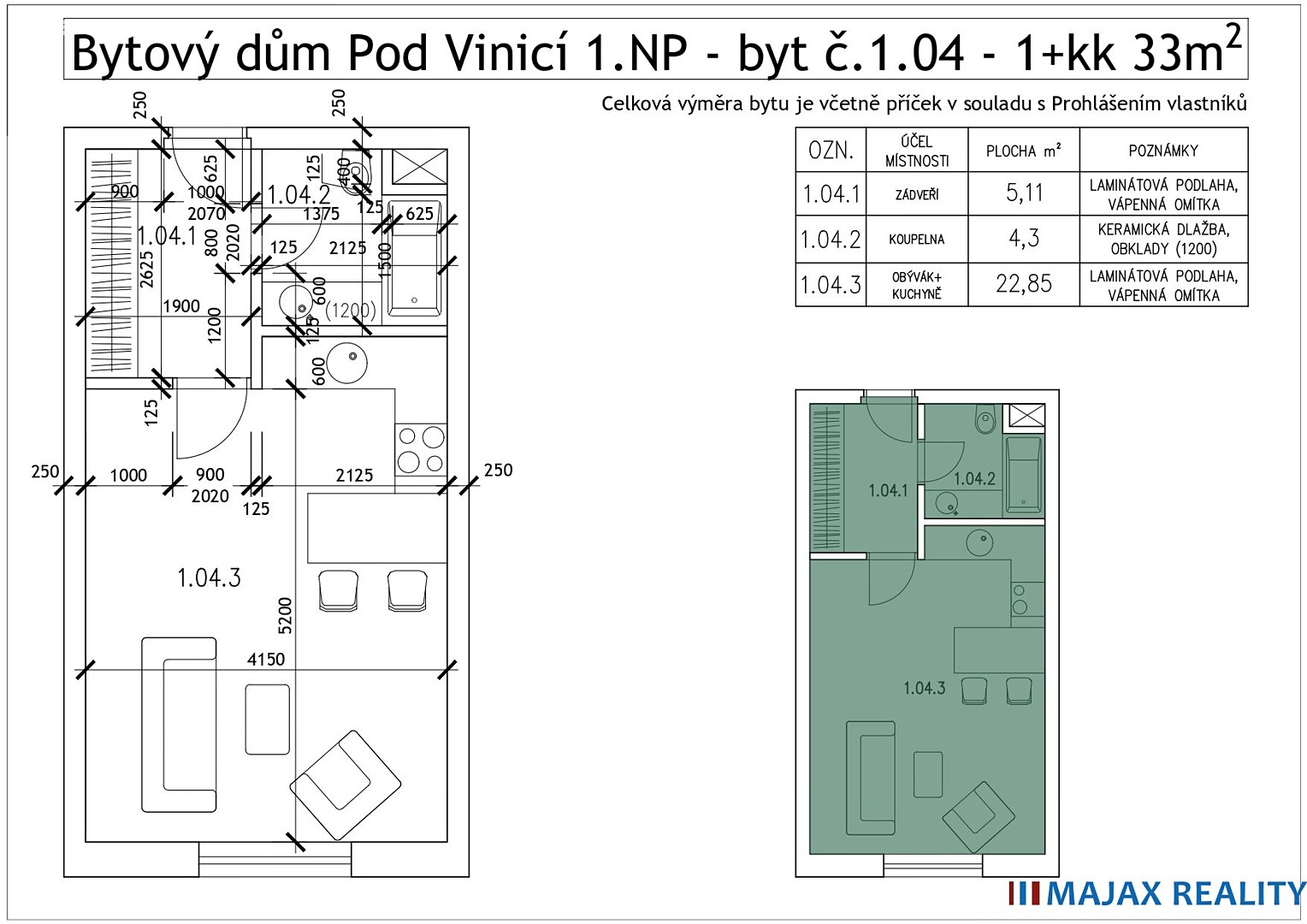 Prodej bytu 1+kk 30 m², Vinařská, Beroun - Beroun-Město