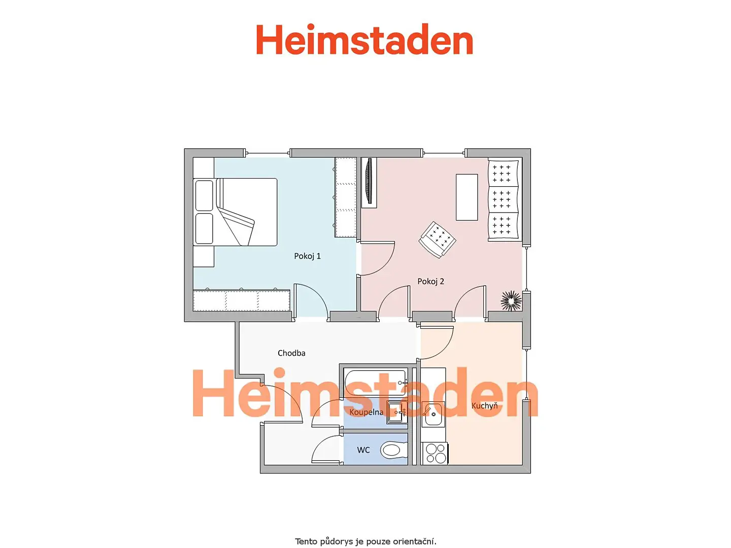 Pronájem bytu 2+1 55 m², Hlavní, Albrechtice