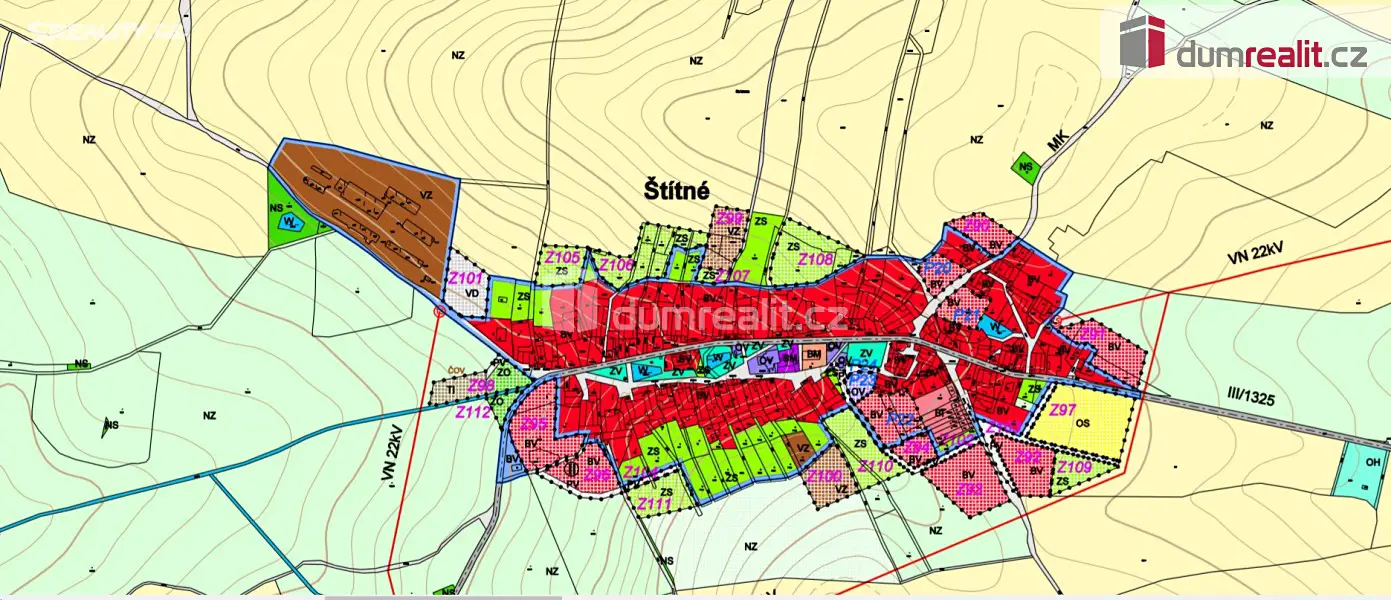 Prodej  stavebního pozemku 1 405 m², Žirovnice - Štítné, okres Pelhřimov