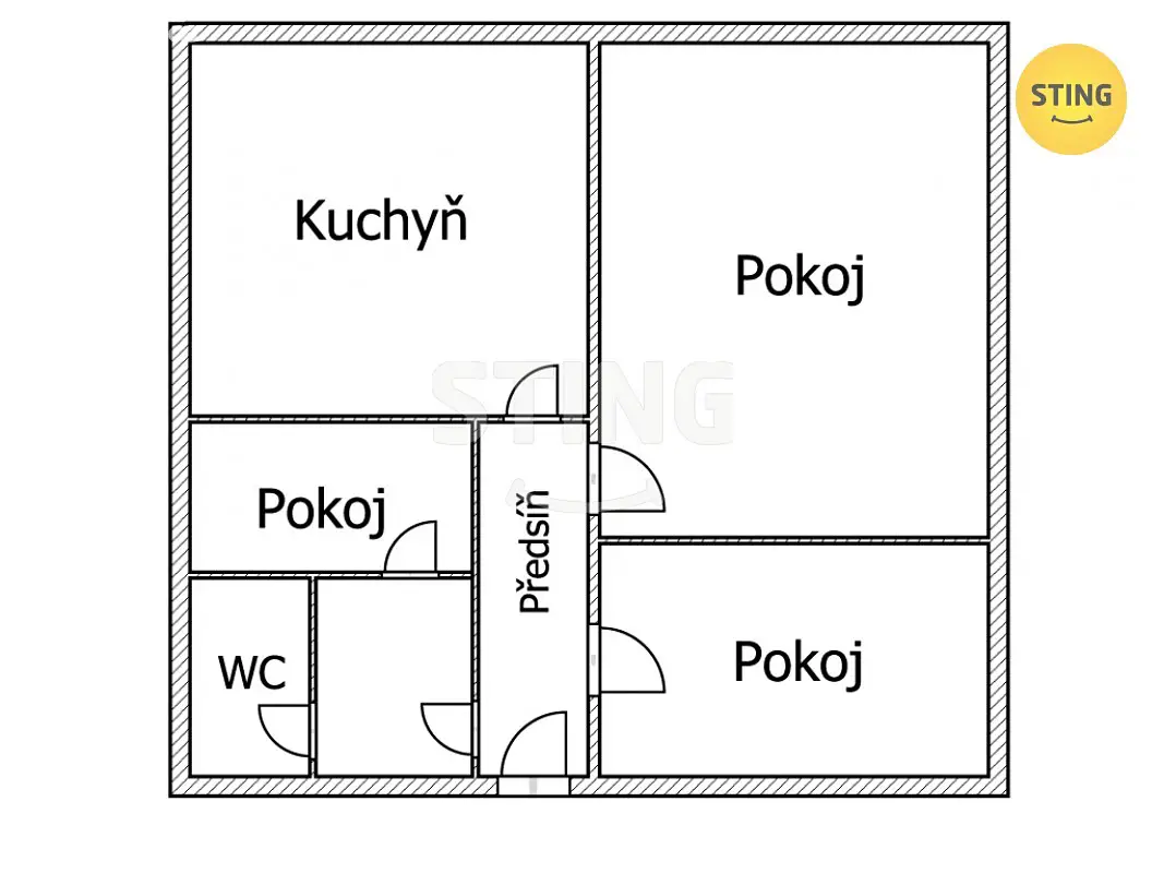 Prodej bytu 2+1 66 m², Lány, Veselí nad Moravou