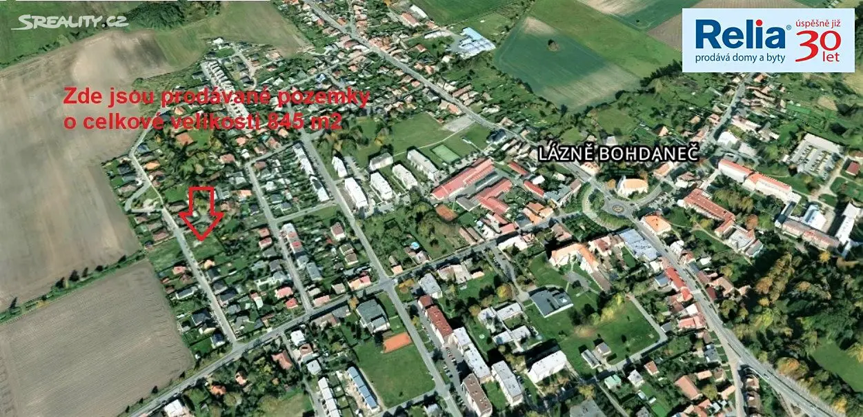 Prodej  stavebního pozemku 845 m², Vilémova, Lázně Bohdaneč
