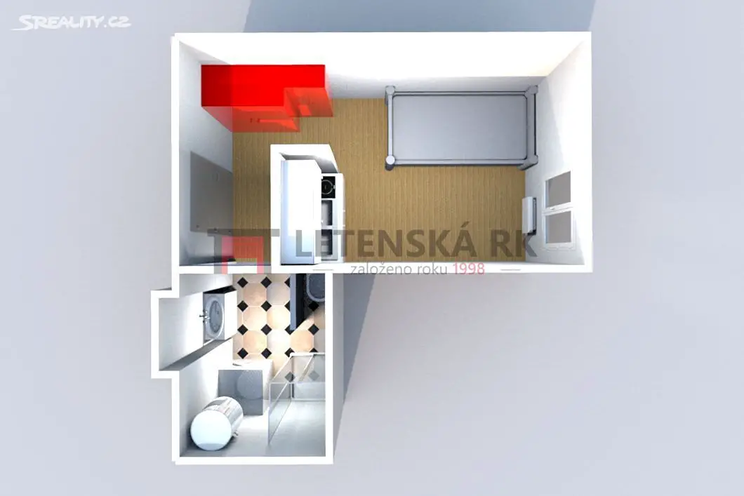 Pronájem bytu 1+kk 16 m², Bořanovická, Praha 8 - Kobylisy