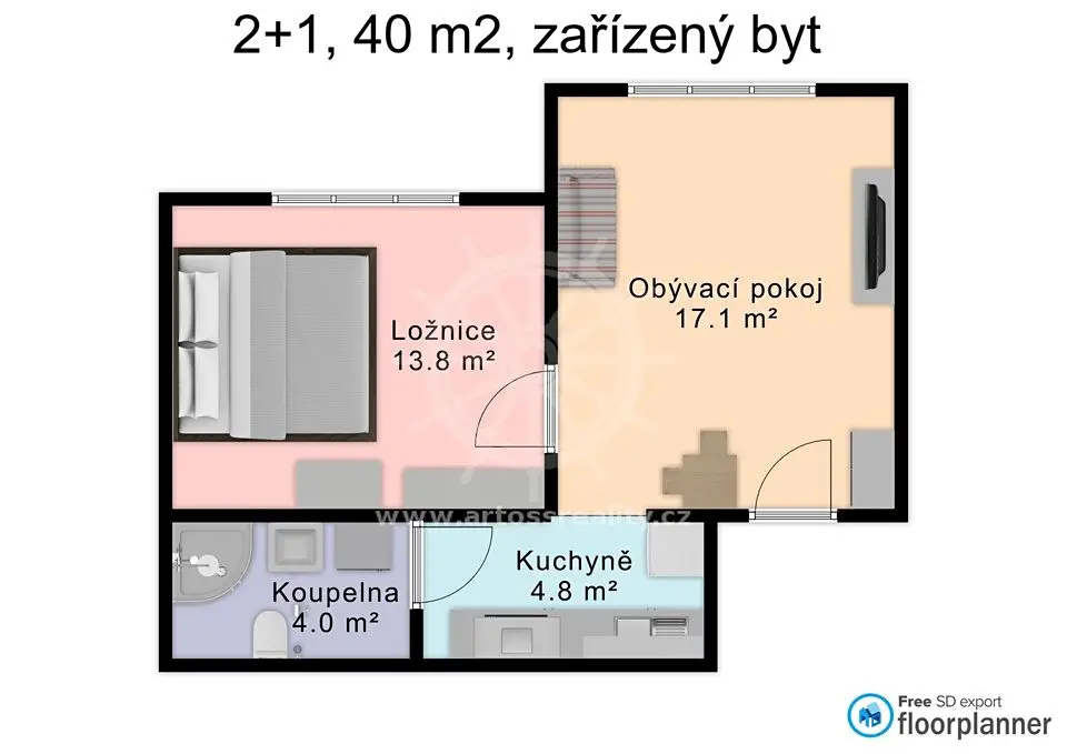 Pronájem bytu 2+1 40 m², Lipová, Brno - Pisárky