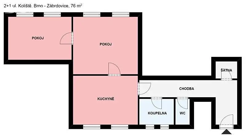 Pronájem bytu 2+1 76 m², Koliště, Brno - Zábrdovice