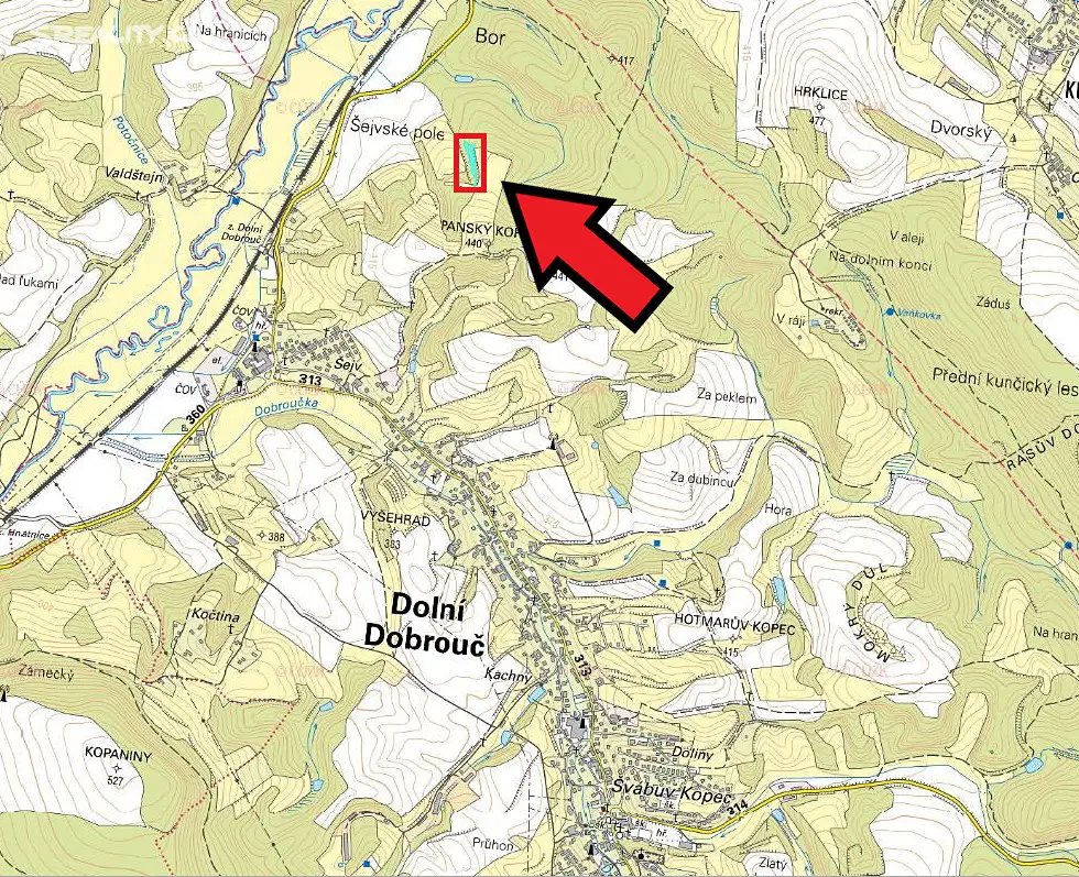 Prodej  lesa 3 792 m², Dolní Dobrouč, okres Ústí nad Orlicí