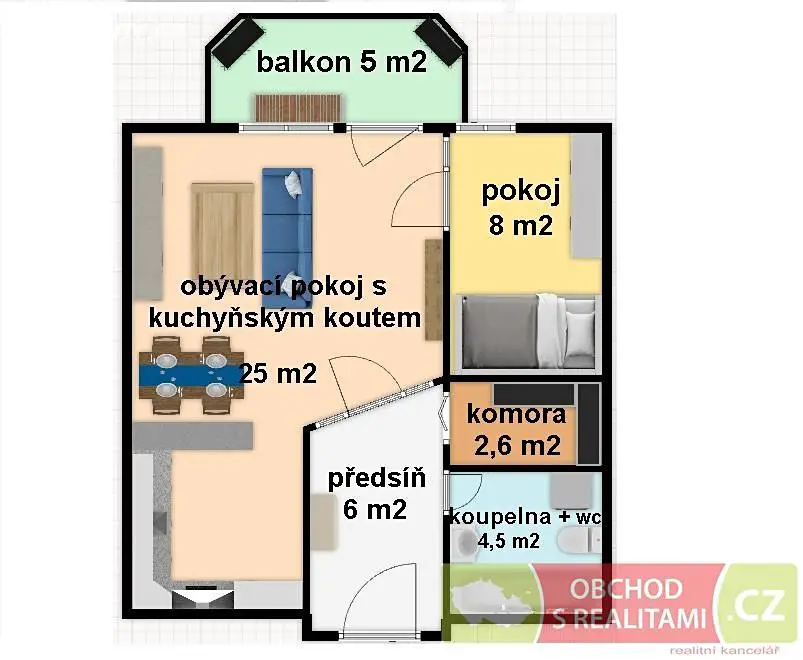 Pronájem bytu 2+kk 55 m², Bochovská, Praha 5 - Jinonice