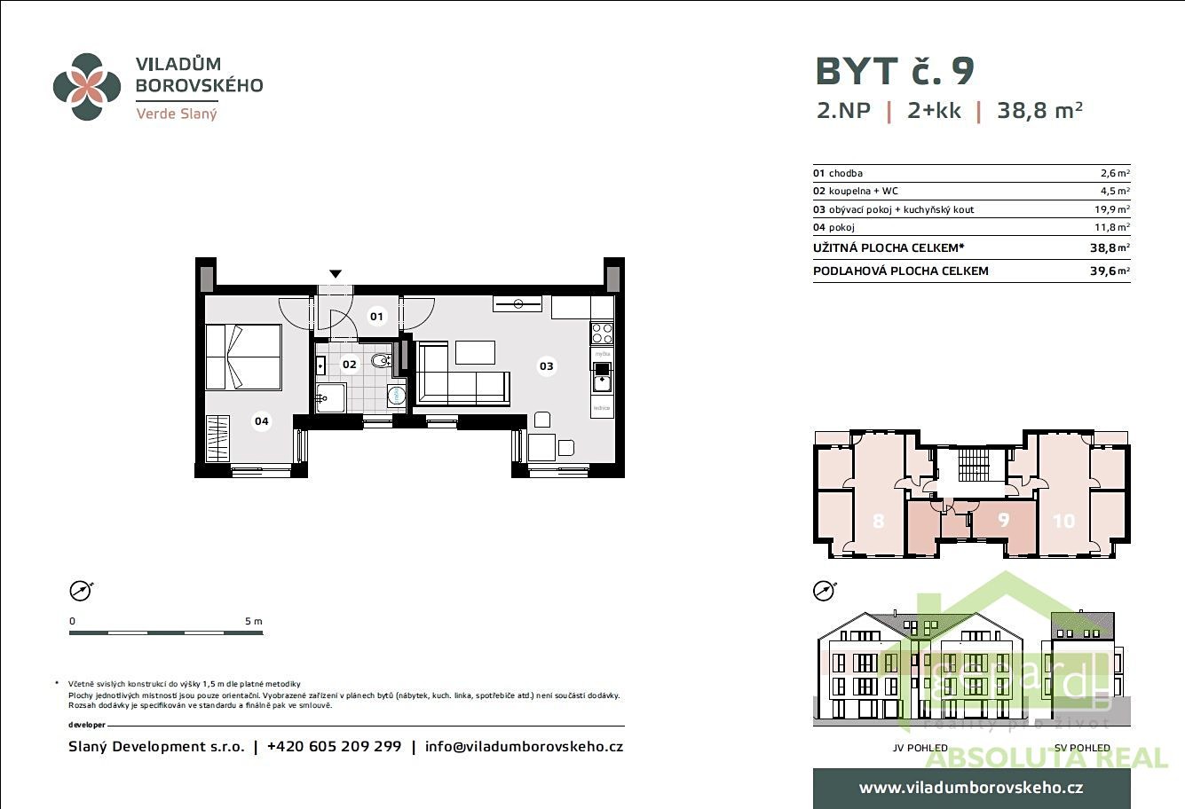 Prodej bytu 2+kk 38 m², K. H. Borovského, Slaný - Kvíček