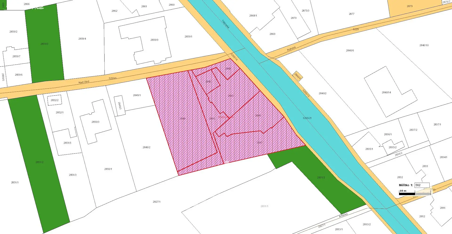 Prodej  stavebního pozemku 4 384 m², Nad Obcí, Ostrava - Radvanice