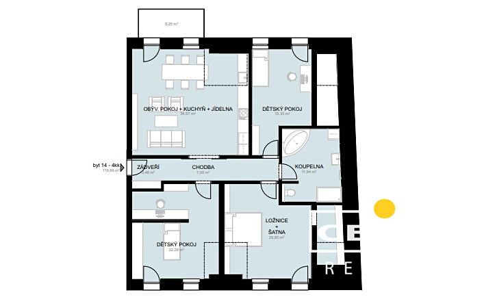 Prodej bytu 4+kk 119 m² (Podkrovní), Studentská, Žatec
