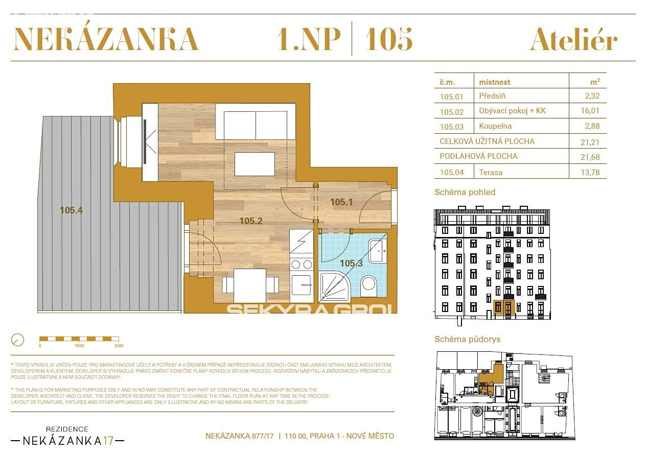 Prodej bytu 1+kk 21 m² (Podkrovní), Nekázanka, Praha 1 - Nové Město
