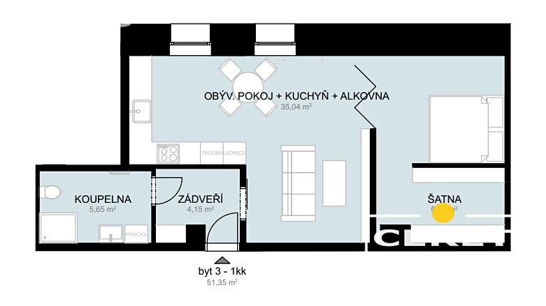 Prodej bytu 1+kk 51 m², Studentská, Žatec