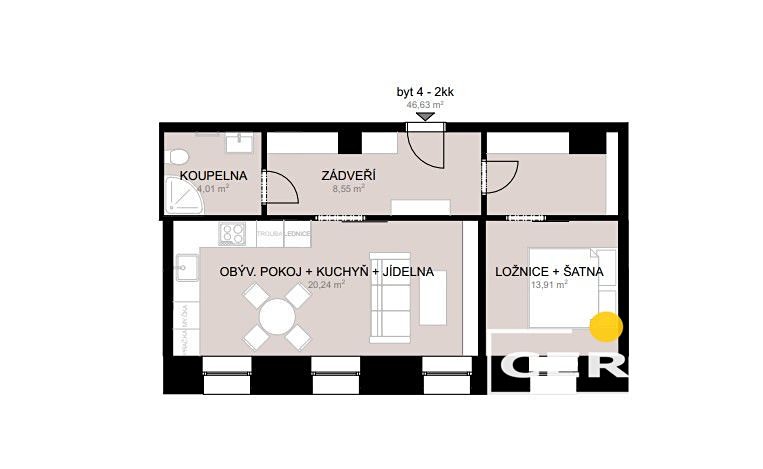 Prodej bytu 2+kk 47 m², Studentská, Žatec