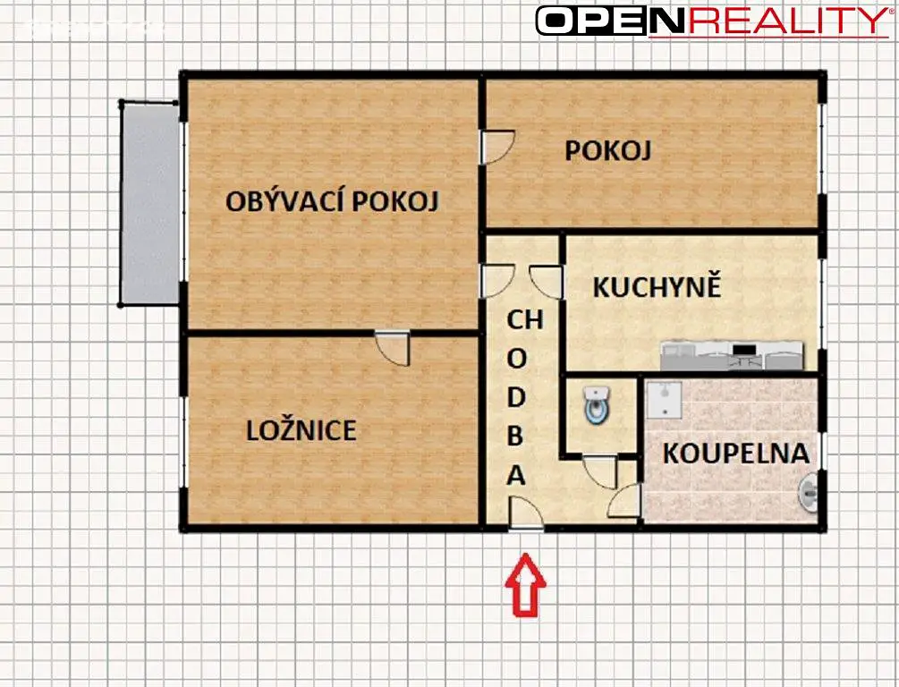 Prodej bytu 3+1 68 m², Hodonín