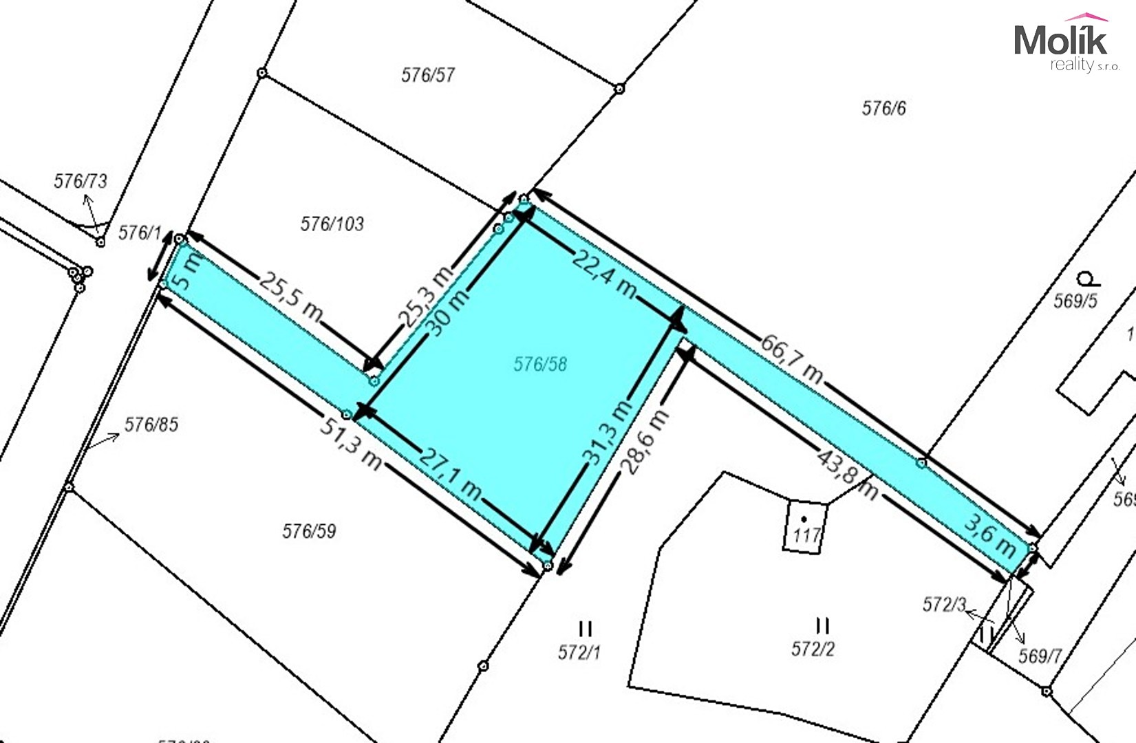 Prodej  stavebního pozemku 1 037 m², Modlany - Drahkov, okres Teplice